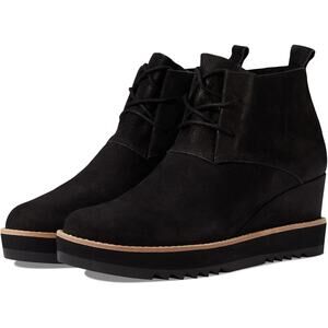 Eileen Fisher Capa Falcon Nubuck Wedge Black Women's Size 6 New Without Box